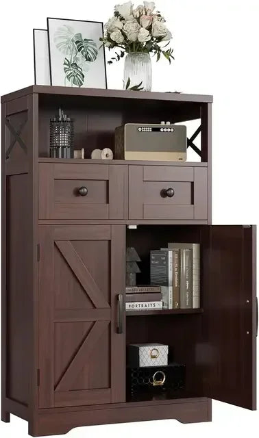 Storage Cabinet with Drawers and Shelves