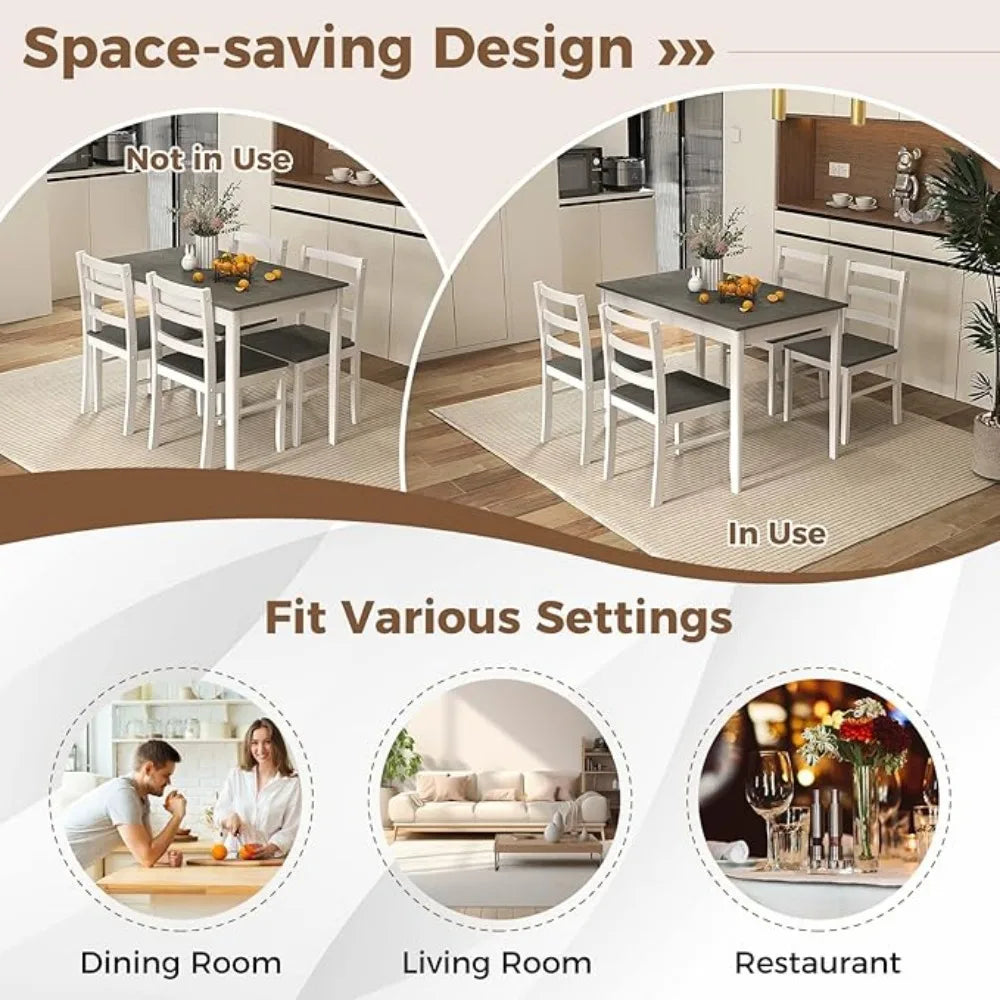 Dining Table Set for 4, Wood
