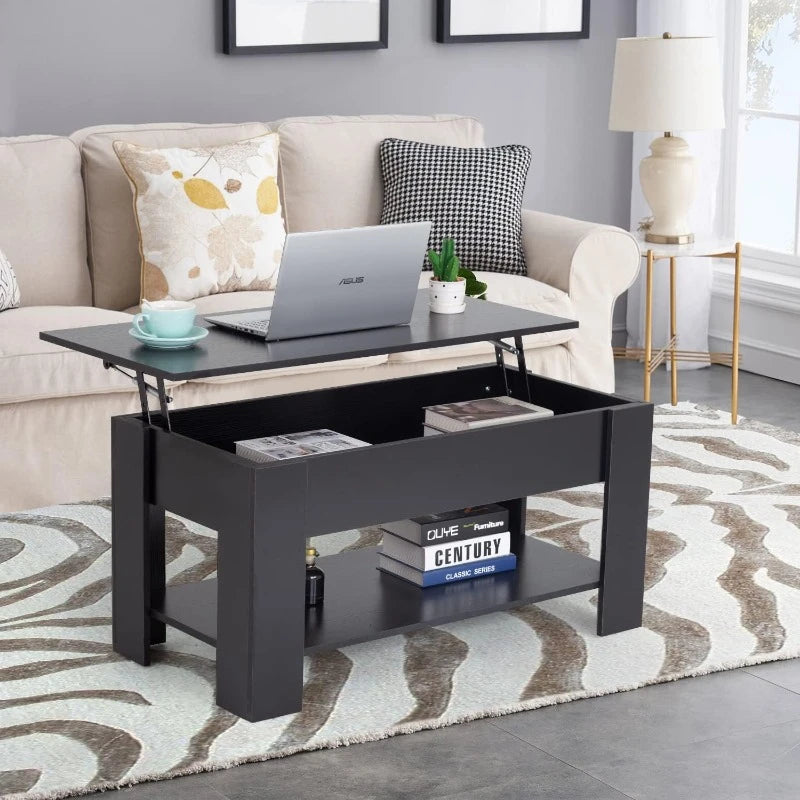 Lift Top Coffee Table with Hidden Compartment, various colors