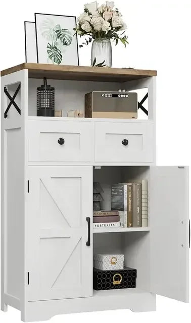 Storage Cabinet with Drawers and Shelves