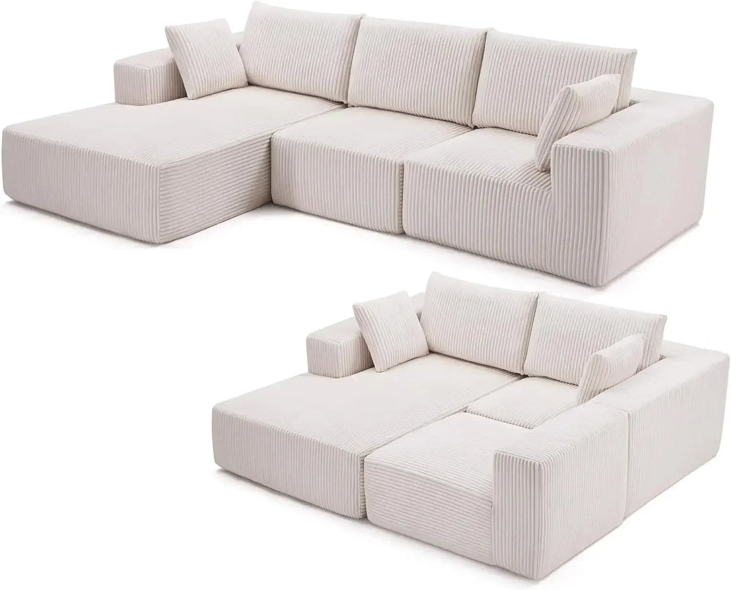 Sofa, 108” Modular Sectional Sofa, Sponge, various colors