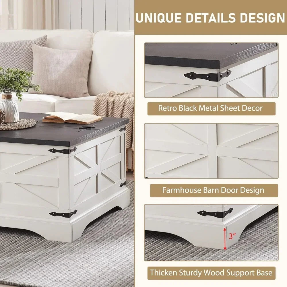 Coffee Table with Large Hidden Storage Compartment
