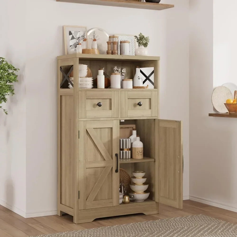 Storage Cabinet with Drawers and Shelves