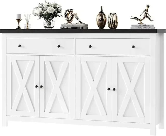 Kitchen Storage Cabinet with 2 Drawers and 4 Doors