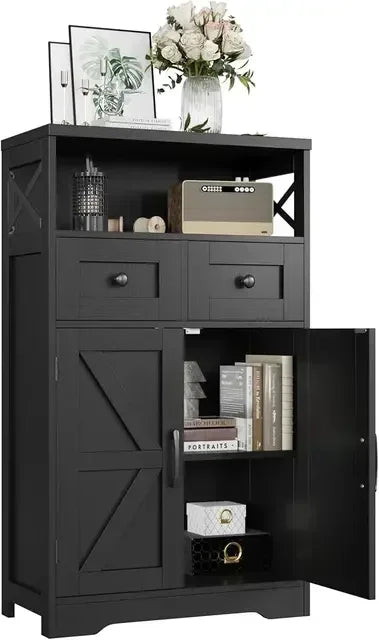Storage Cabinet with Drawers and Shelves