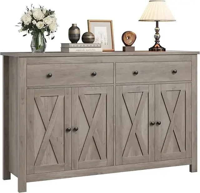 Kitchen Storage Cabinet with 2 Drawers and 4 Doors