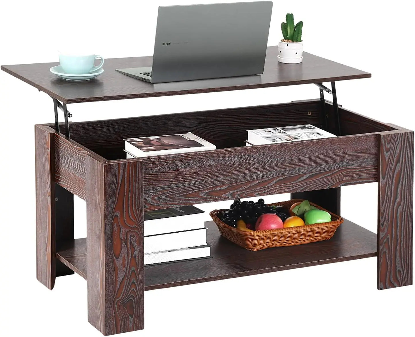 Lift Top Coffee Table with Hidden Compartment, various colors