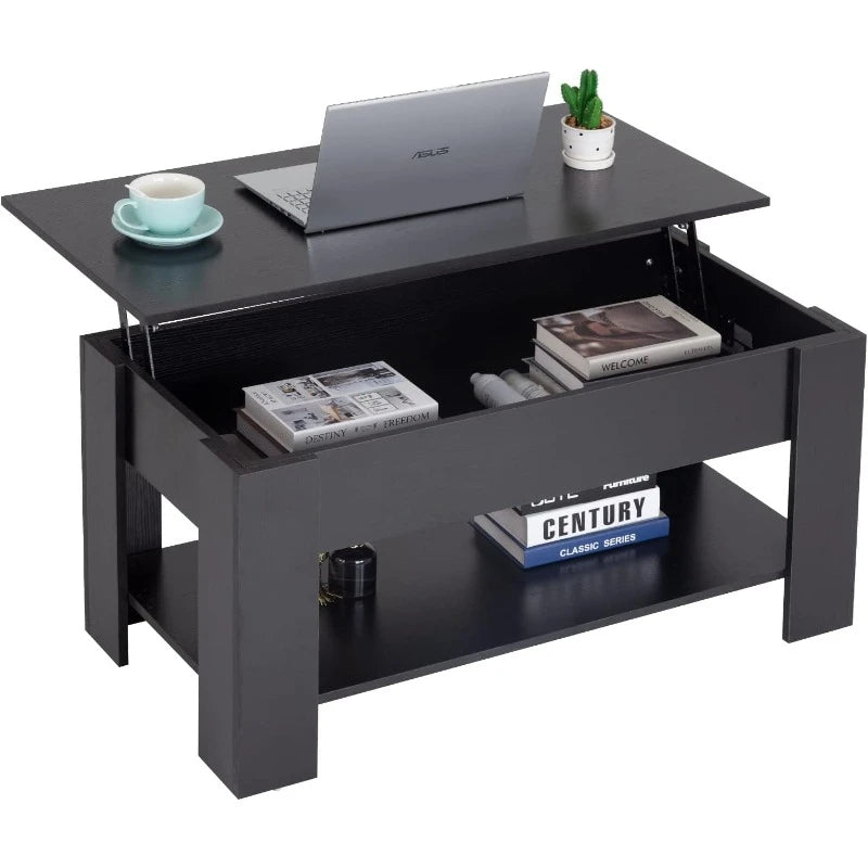 Lift Top Coffee Table with Hidden Compartment, various colors