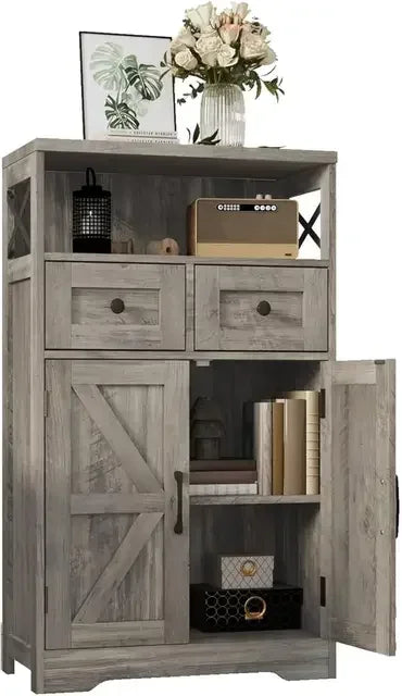 Storage Cabinet with Drawers and Shelves