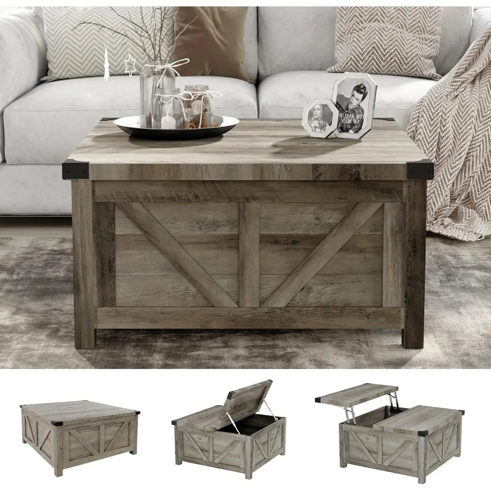 Lift Top Coffee Table with Charging Station Power Outlets &USB Ports