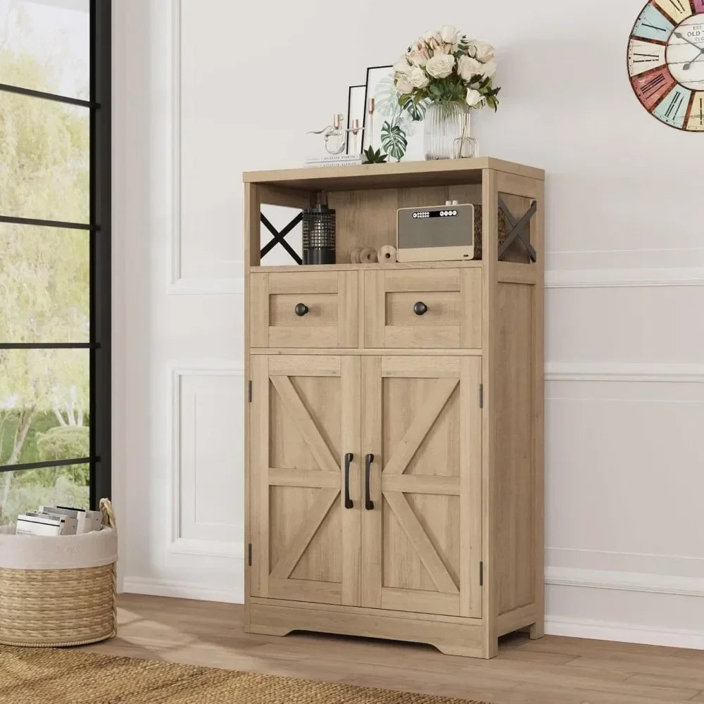 Storage Cabinet with Drawers and Shelves