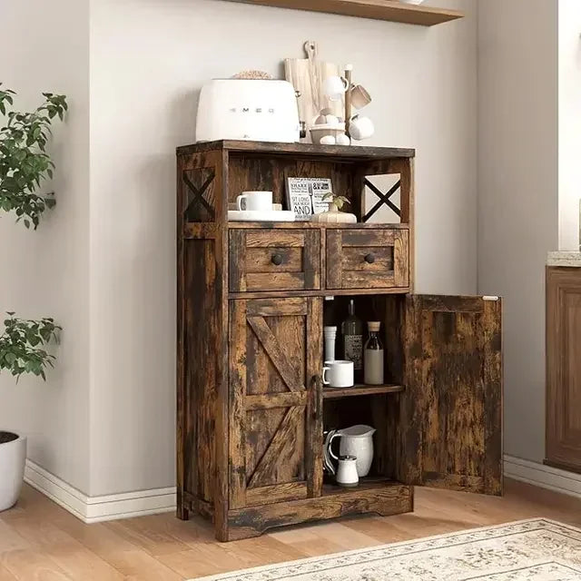 Storage Cabinet with Drawers and Shelves