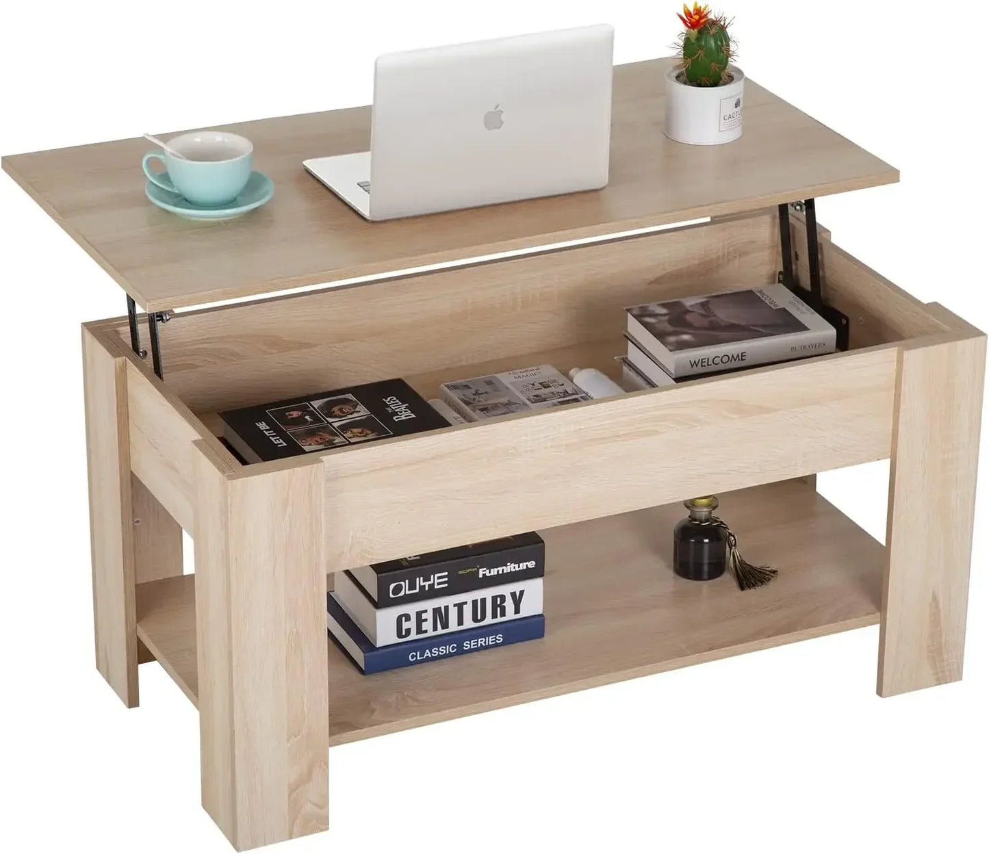 Lift Top Coffee Table with Hidden Compartment, various colors