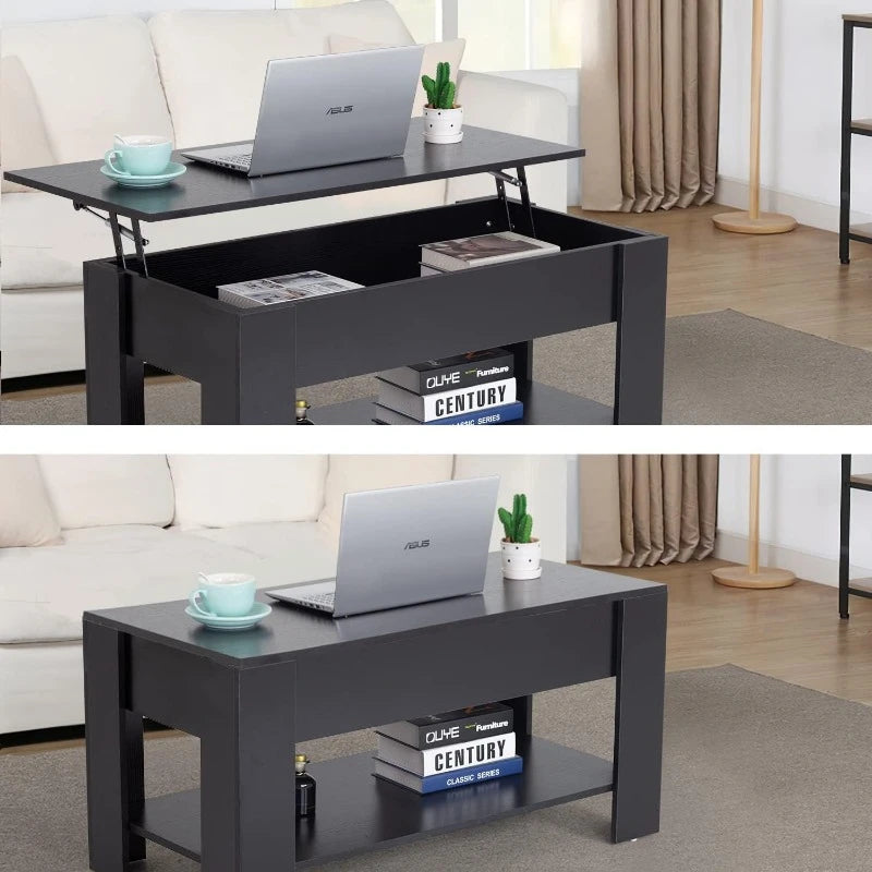 Lift Top Coffee Table with Hidden Compartment, various colors