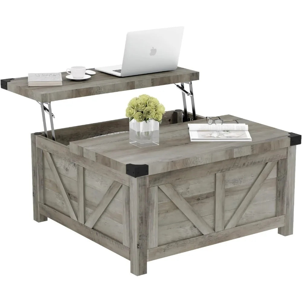 Lift Top Coffee Table with Charging Station Power Outlets &USB Ports