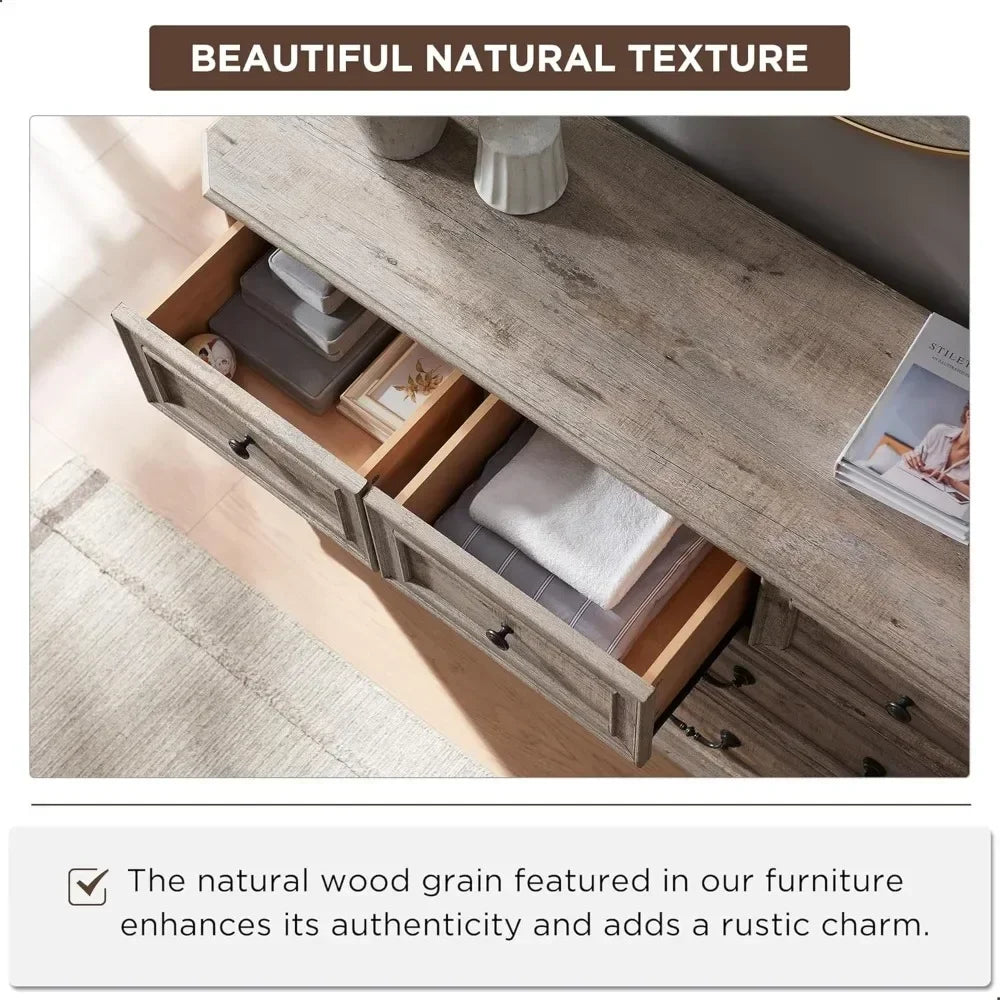 Farmhouse 7 Drawers Dresser for Bedroom, 54" Wide