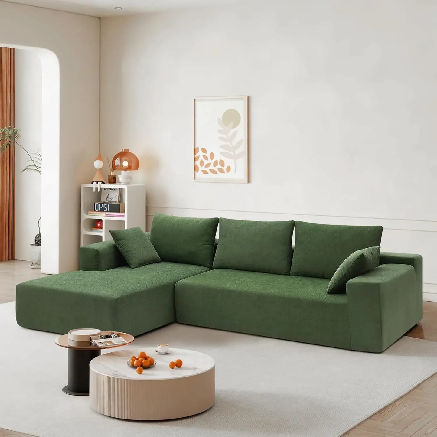 104" L-Shape Sectional Sofa, Comfy Fabric, various colors