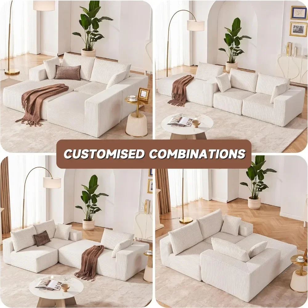 Sofa, 108” Modular Sectional Sofa, Sponge, various colors