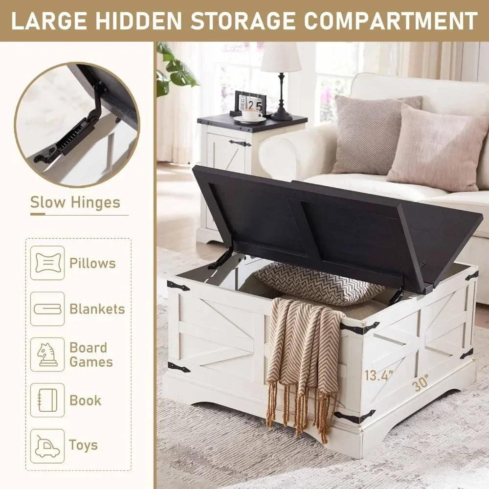 Coffee Table with Large Hidden Storage Compartment