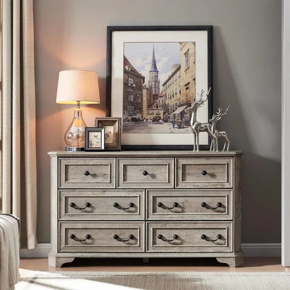 Farmhouse 7 Drawers Dresser for Bedroom, 54" Wide