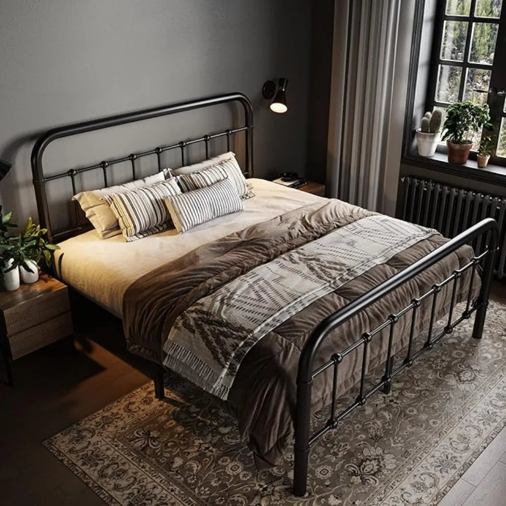 Metal Bed Frame with Victorian Style Wrought Iron-Art