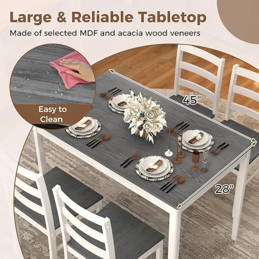 Dining Table Set for 4, Wood