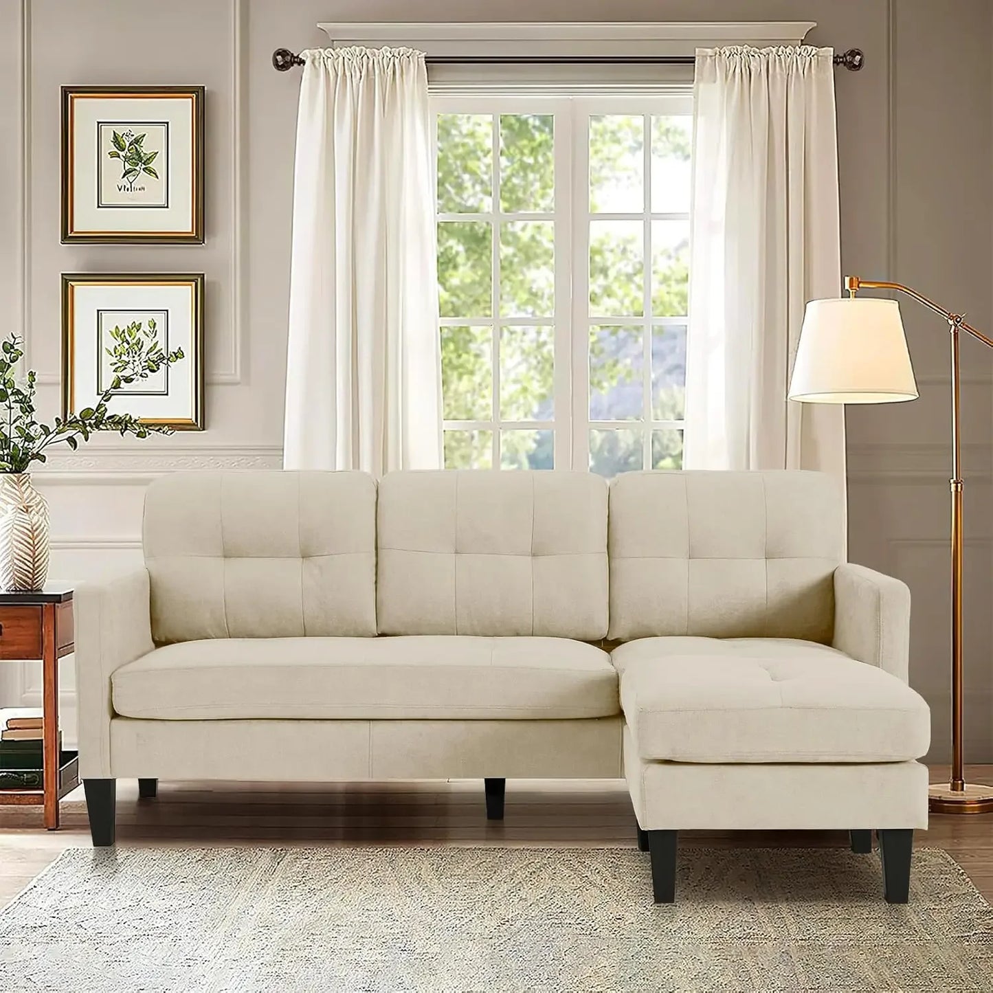 Convertible Sectional Sofa Couch, L-Shaped