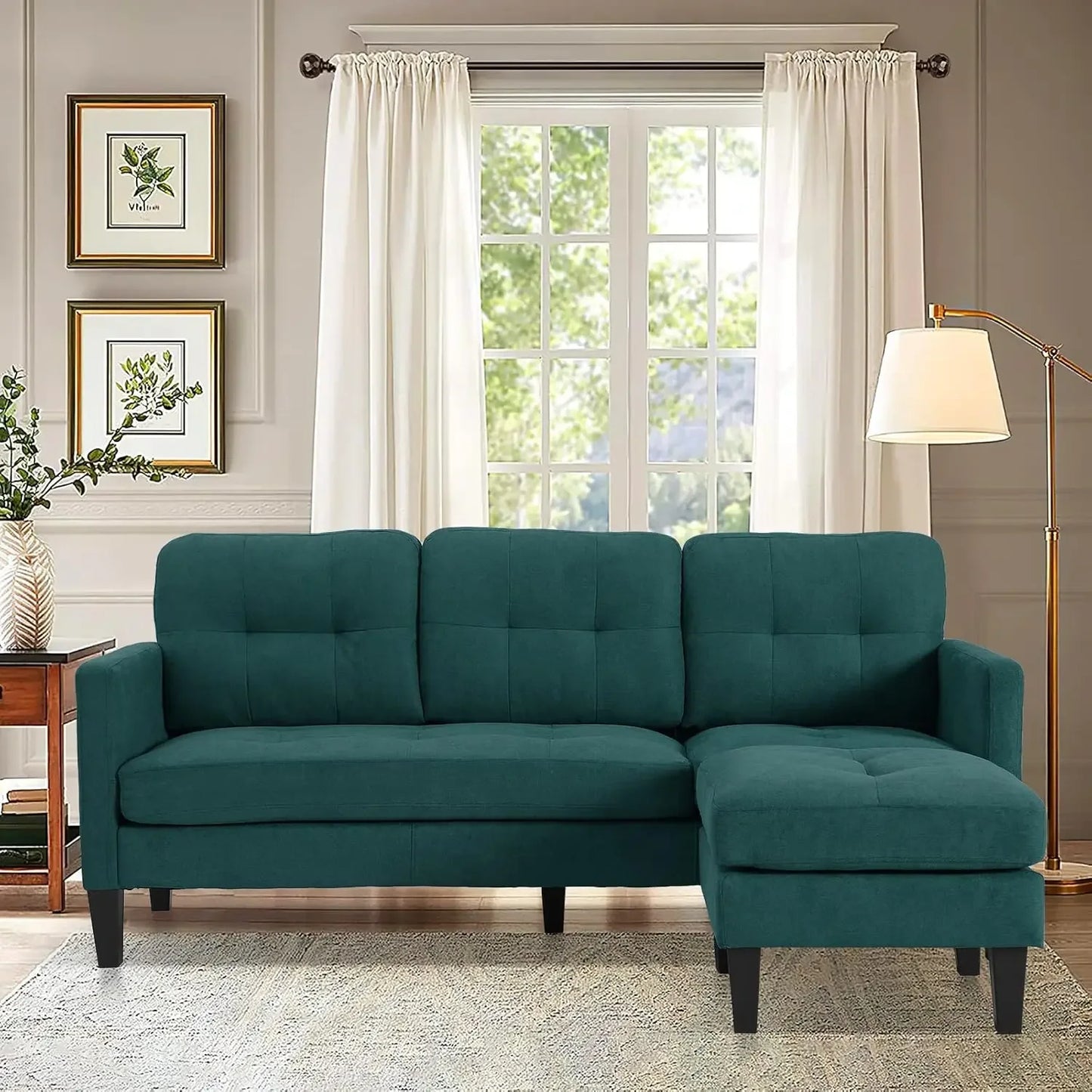 Convertible Sectional Sofa Couch, L-Shaped