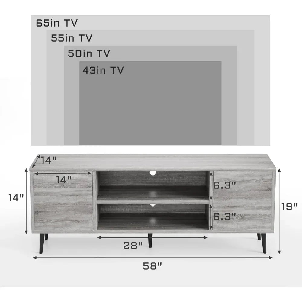 TV Stand 58 Inch Entertainment Center with storage