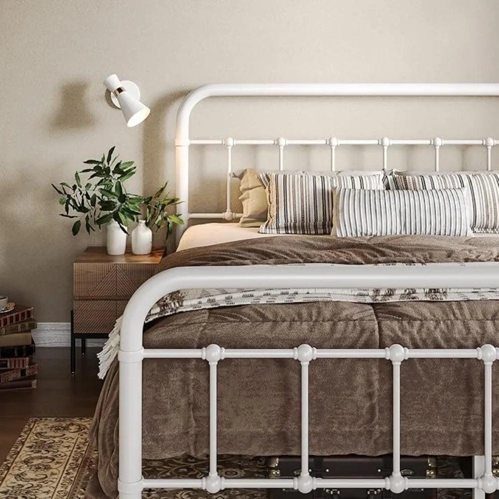 Metal Bed Frame with Victorian Style Wrought Iron-Art