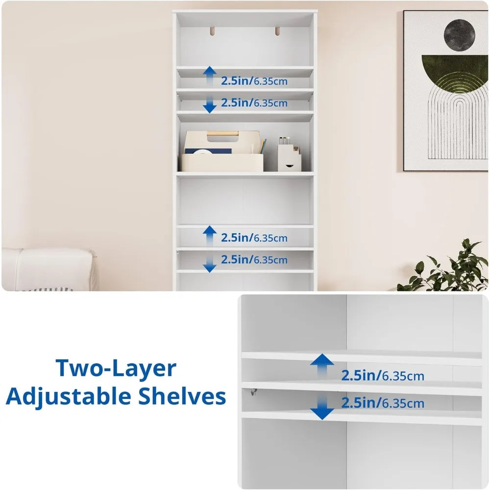 74.1'' with Drawers, 4 Shelf Bookcase