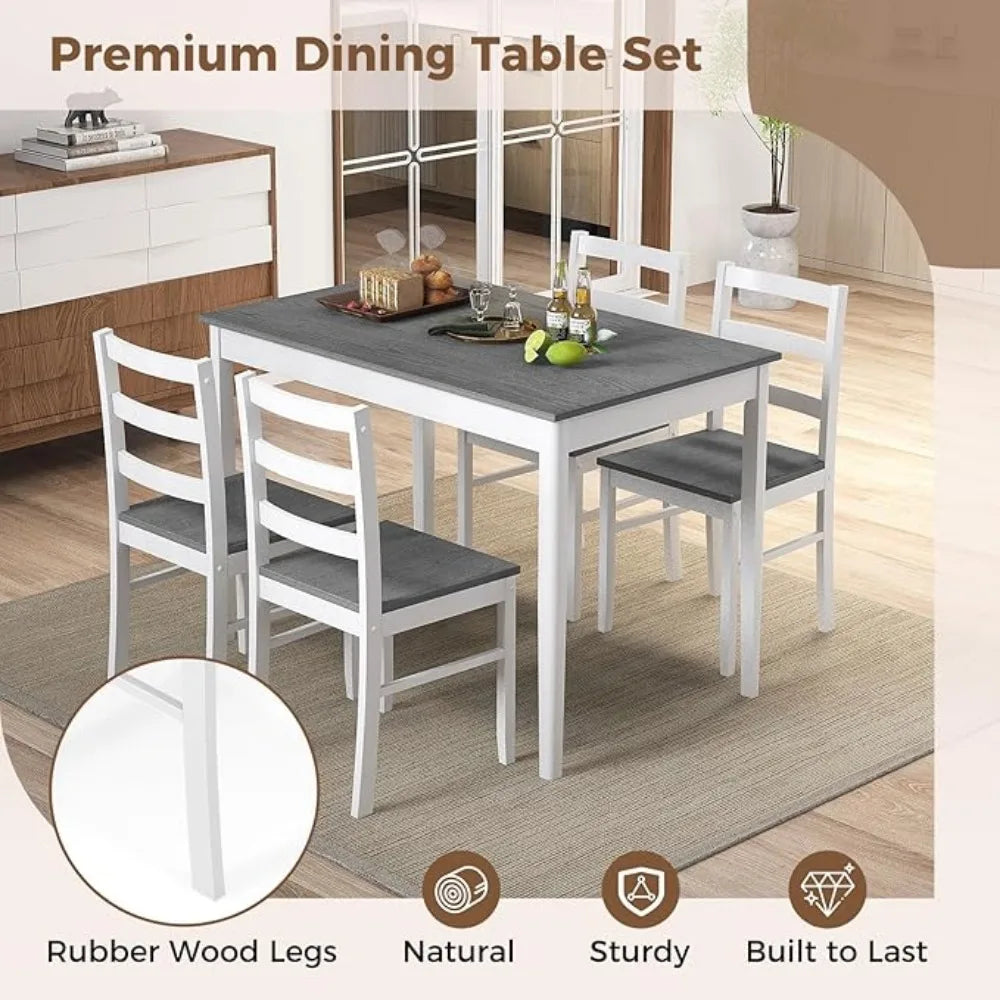 Dining Table Set for 4, Wood