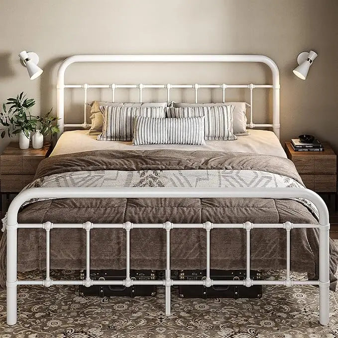 Metal Bed Frame with Victorian Style Wrought Iron-Art