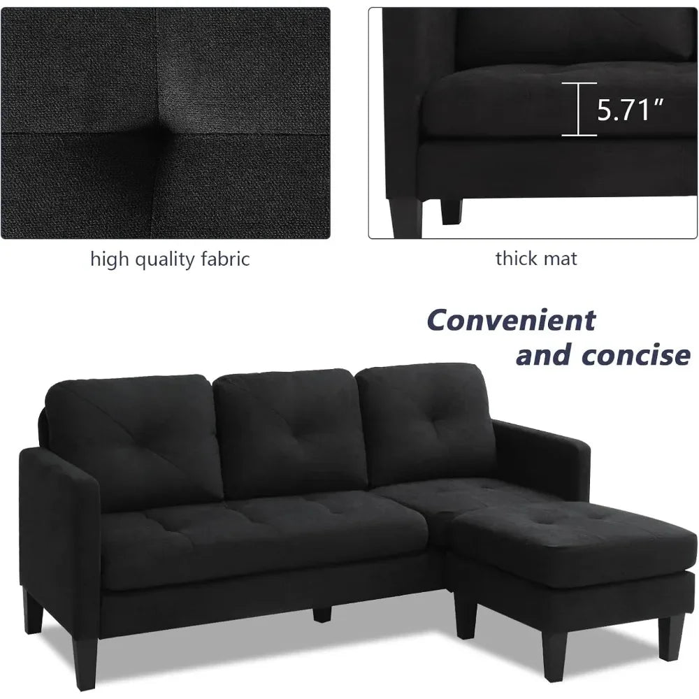 Convertible Sectional Sofa Couch, L-Shaped