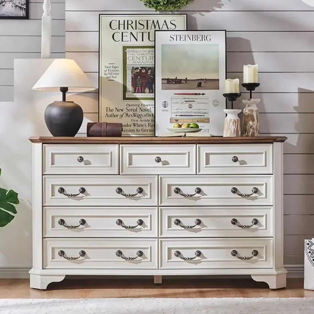 Farmhouse Dresser 54" Wide, various colors and drawer arrangements