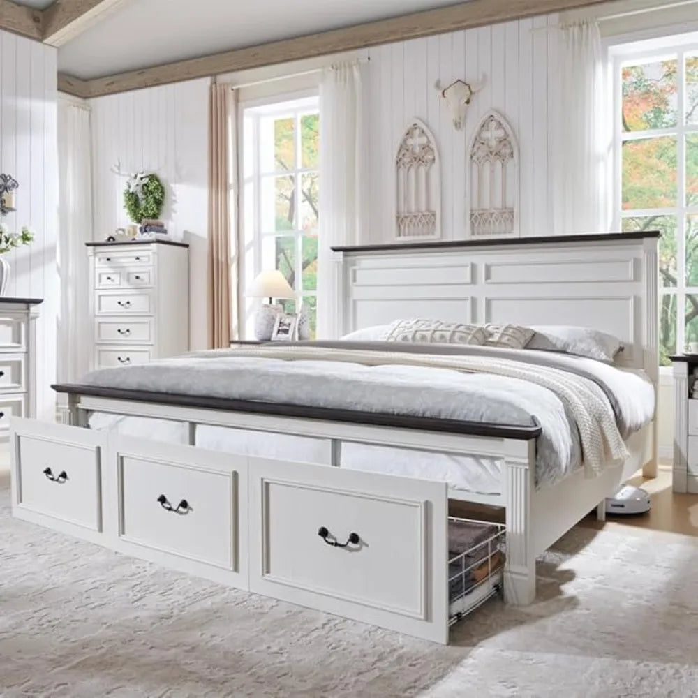 Bed Frame with 51" Tall Headboard various sizes and colors