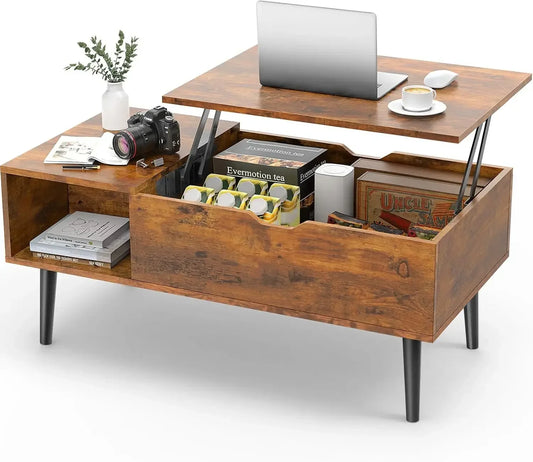 Lift Top Coffee Table with Storage Shelf