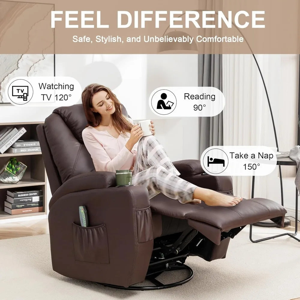 Recliner Chair,Rocking Chair with Massage and Heat