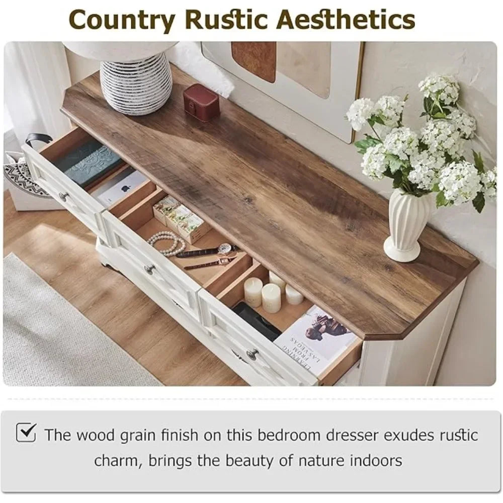Farmhouse Dresser 54" Wide, various colors and drawer arrangements