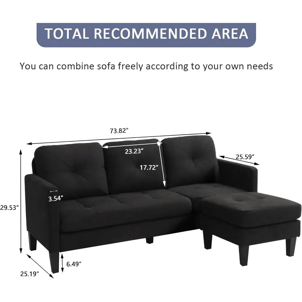 Convertible Sectional Sofa Couch, L-Shaped