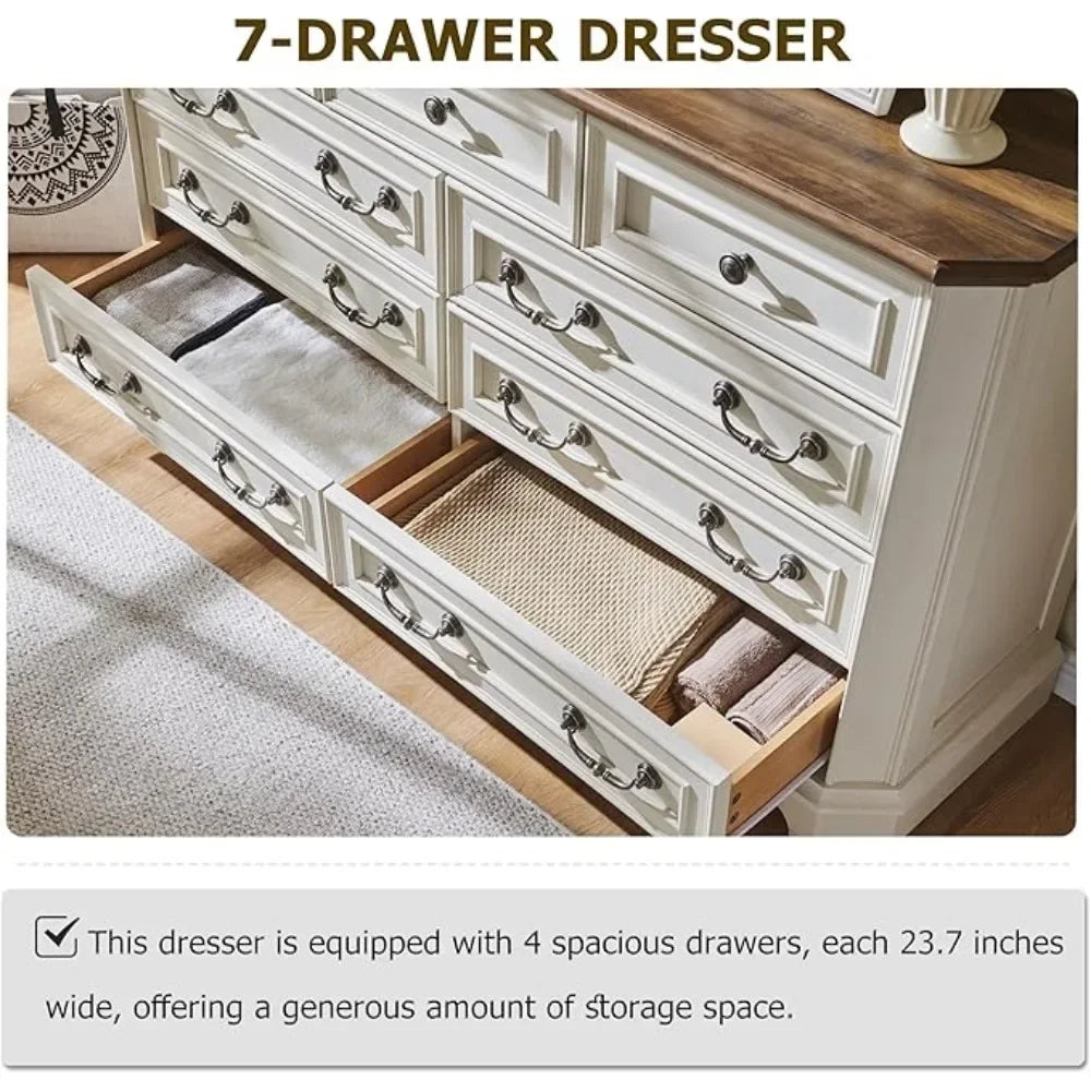 Farmhouse Dresser 54" Wide, various colors and drawer arrangements