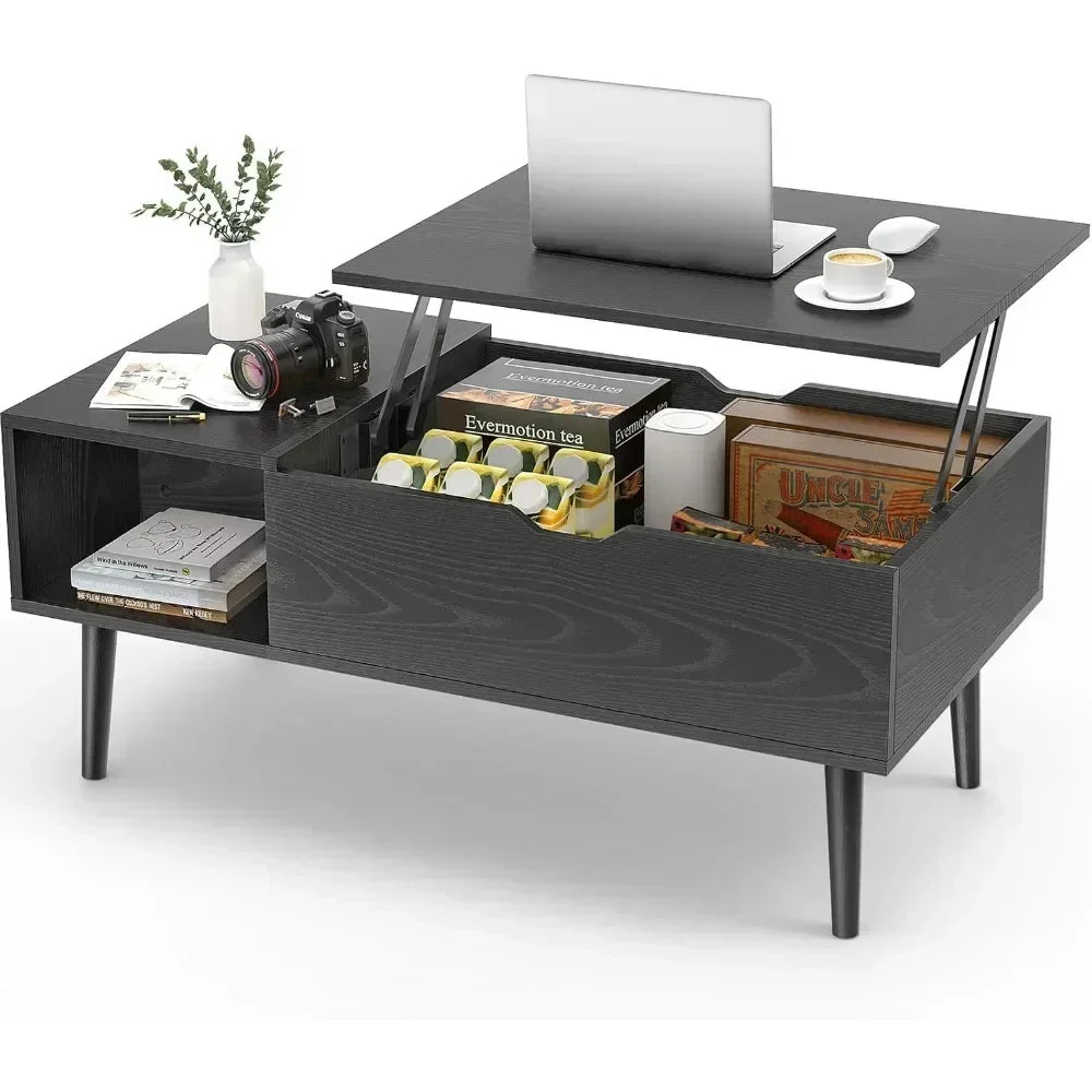 Lift Top Coffee Table with Storage Shelf