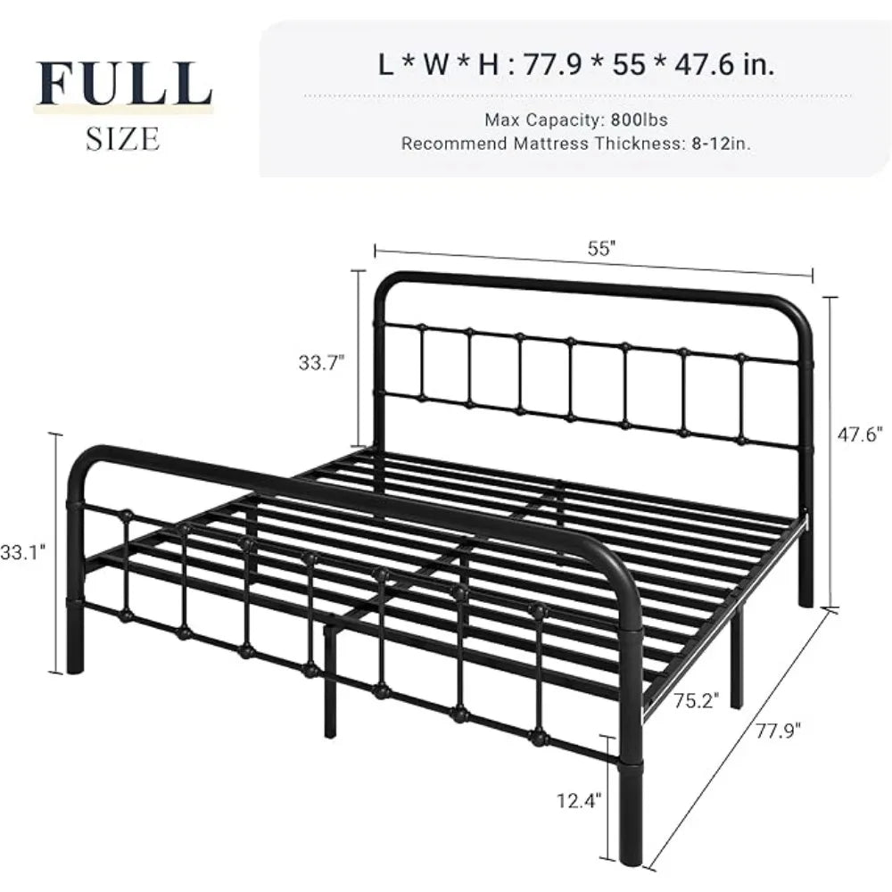 Metal Bed Frame with Victorian Style Wrought Iron-Art