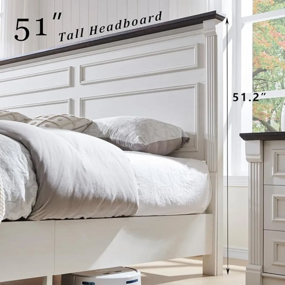 Bed Frame with 51" Tall Headboard various sizes and colors