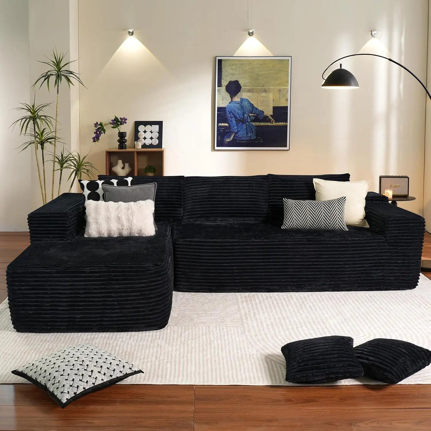 104" Sectional Couch with L-Shape Chaise,Modern Modular Sofa with Deep Seat, Upholstered Couches for Living Room Bedroom